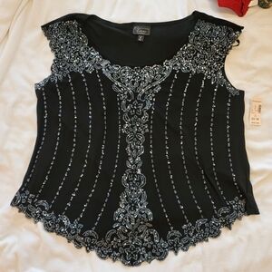 NWT Dressbarn Beaded Sequin Tank Blouse Sz 20